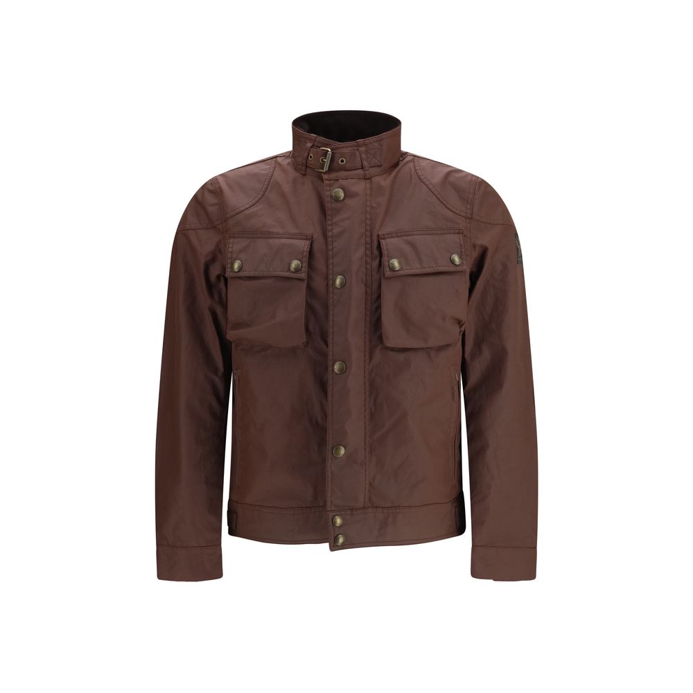 Brown Cotton Full-Length Jacket