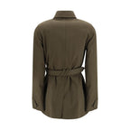 Bicolor Cotton Full-Length Jacket