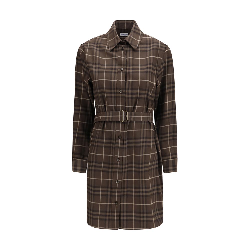 Brown Cotton Casual Dress