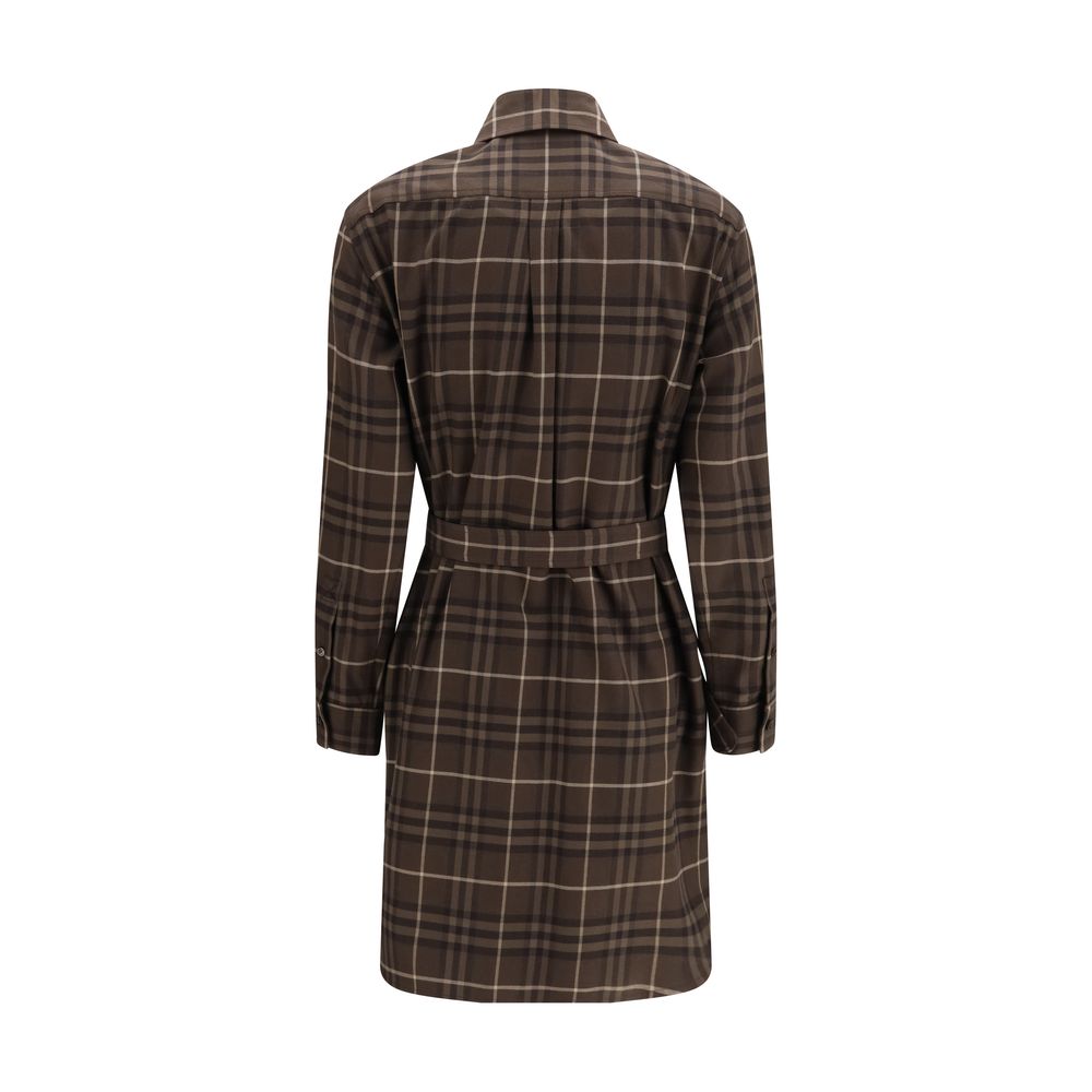 Brown Cotton Casual Dress