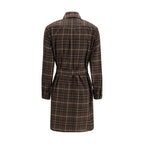 Brown Cotton Casual Dress