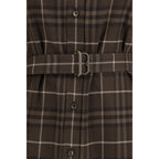 Brown Cotton Casual Dress