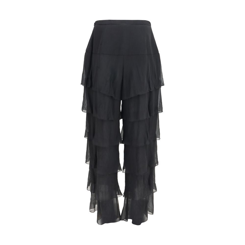 Black Silk Casual Pants