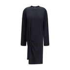 Black Cotton Casual Dress