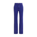 Blue Cotton Straight-Leg Jeans