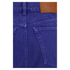 Blue Cotton Straight-Leg Jeans