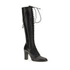 Black Calf Leather Bos Taurus Lace-Up Boots