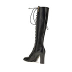 Black Calf Leather Bos Taurus Lace-Up Boots