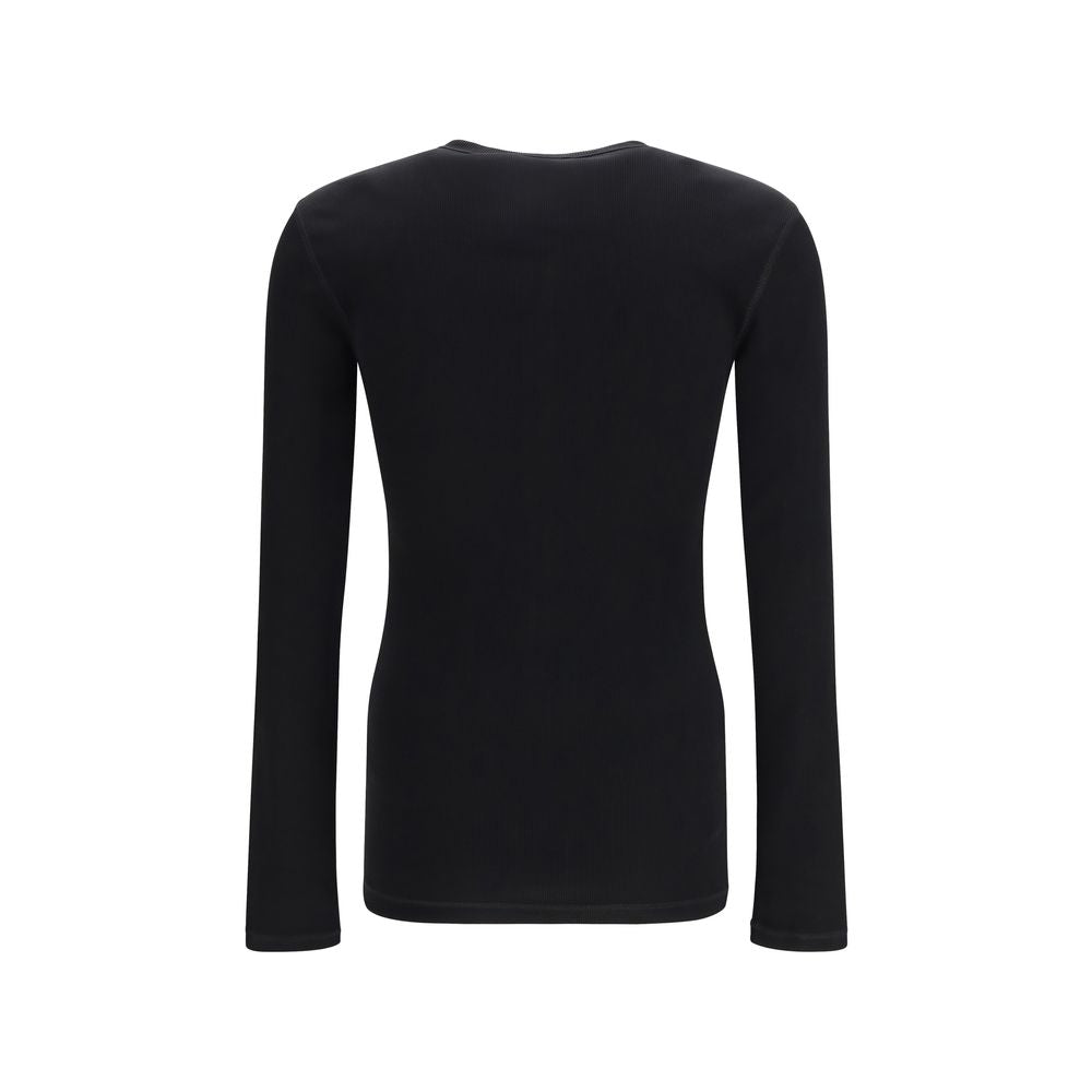 Black Cotton Long Sleeve T-Shirt