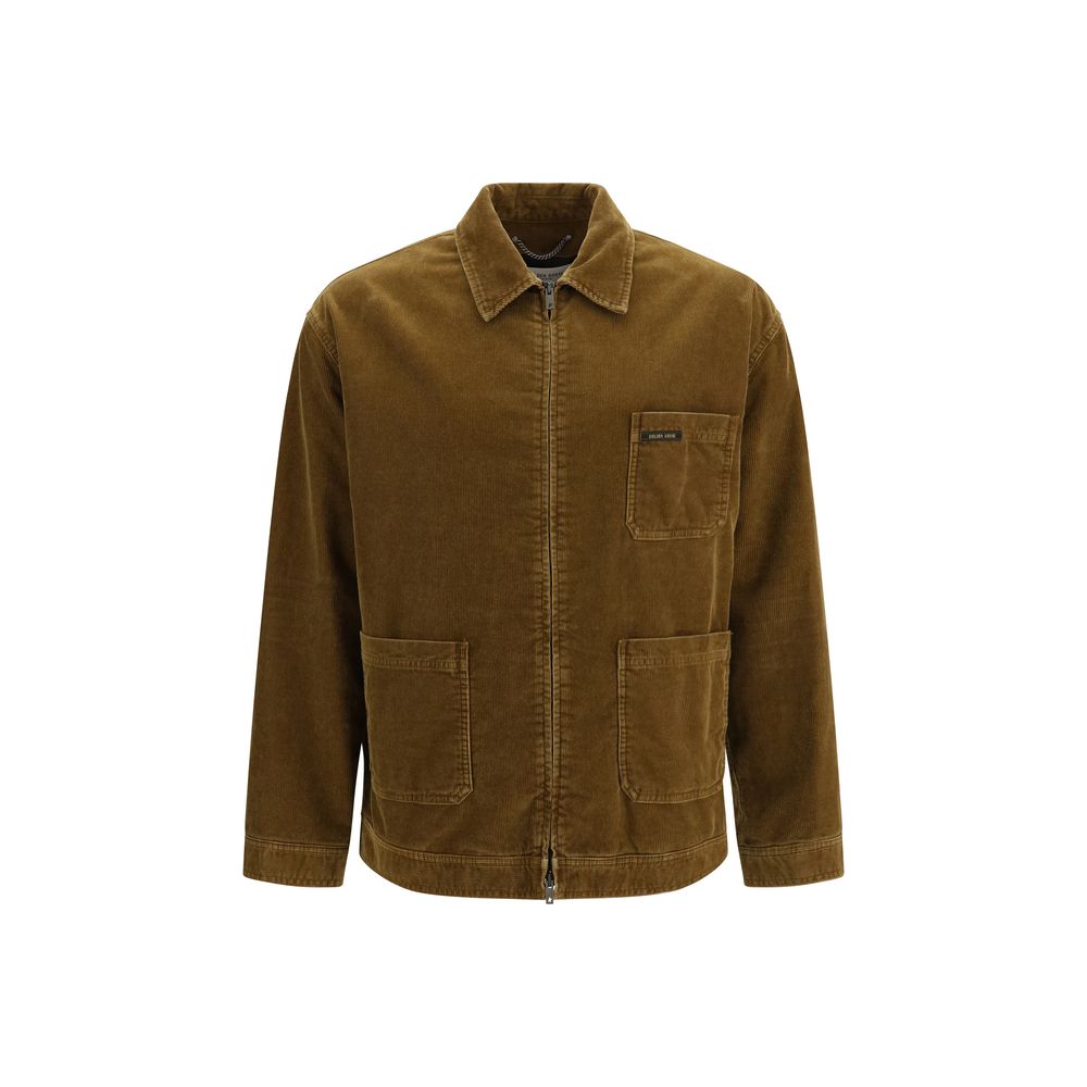 Brown Cotton Full-Length Jacket
