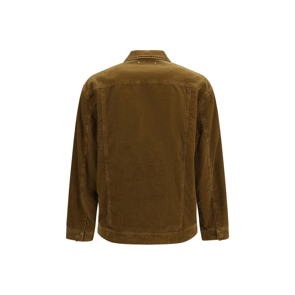 Brown Cotton Full-Length Jacket