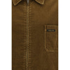 Brown Cotton Full-Length Jacket