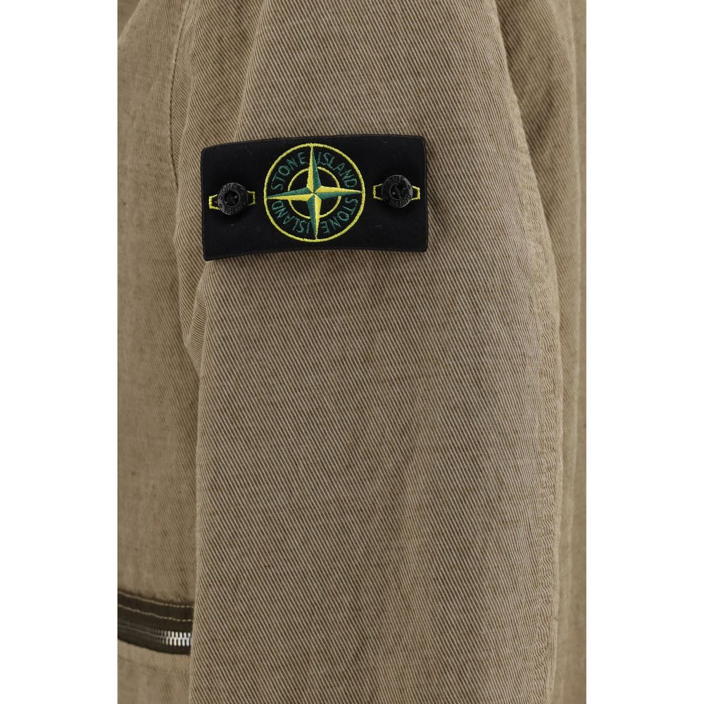 Brown Cotton Full-Length Jacket