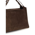 Brown Suede Leather Handbag