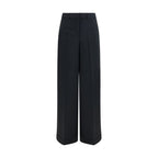 Black Acetate Casual Pants
