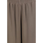 Brown Viscose Casual Pants