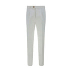White Cotton Casual Pants
