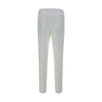 White Cotton Casual Pants