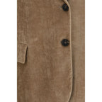 Beige Viscose Full-Length Jacket