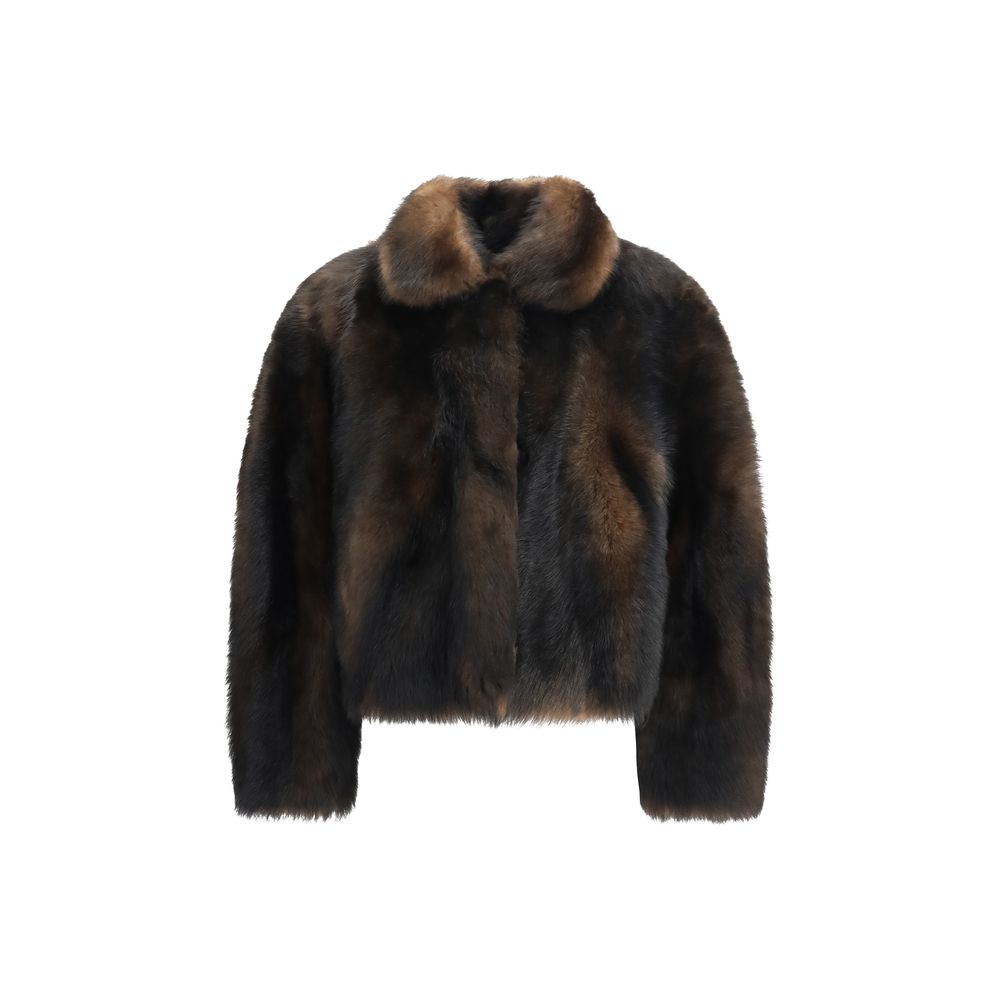 Brown Lambskin Full-Length Jacket