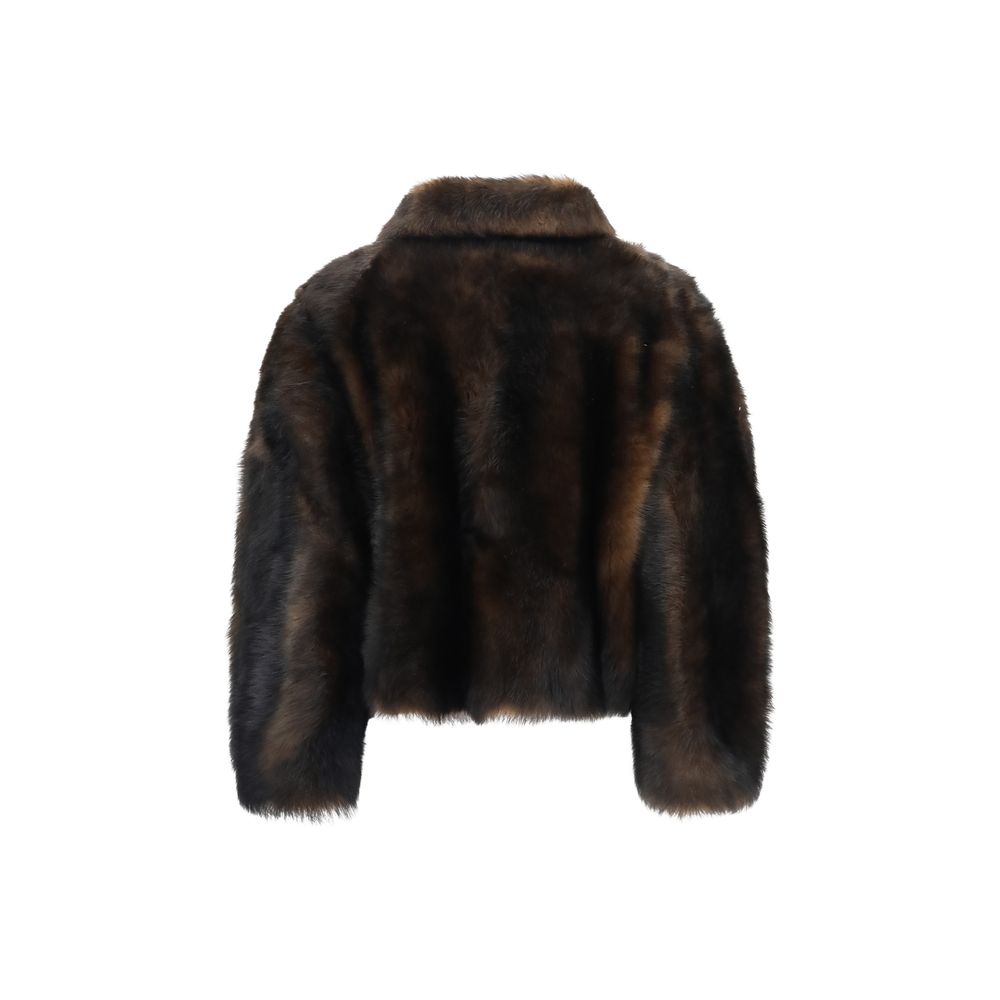 Brown Lambskin Full-Length Jacket