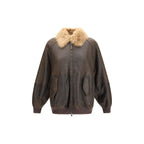 Brown Lambskin Bomber