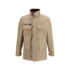 Beige Lambskin Full-Length Jacket
