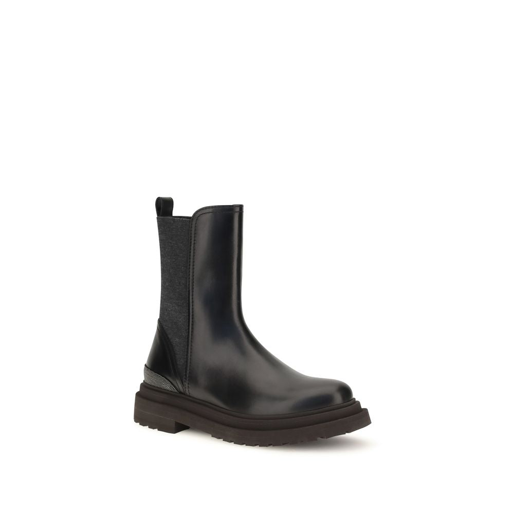Black Calf Leather Bos Taurus Chelsea Boots