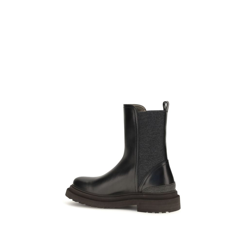 Black Calf Leather Bos Taurus Chelsea Boots