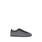 Gray Calf Leather Bos Taurus Low Top Sneakers