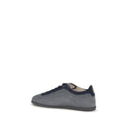 Gray Calf Leather Bos Taurus Low Top Sneakers