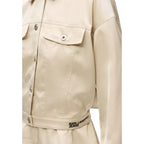 Beige Polyester Full-Length Jacket