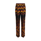 Multicolor Silk Casual Pants
