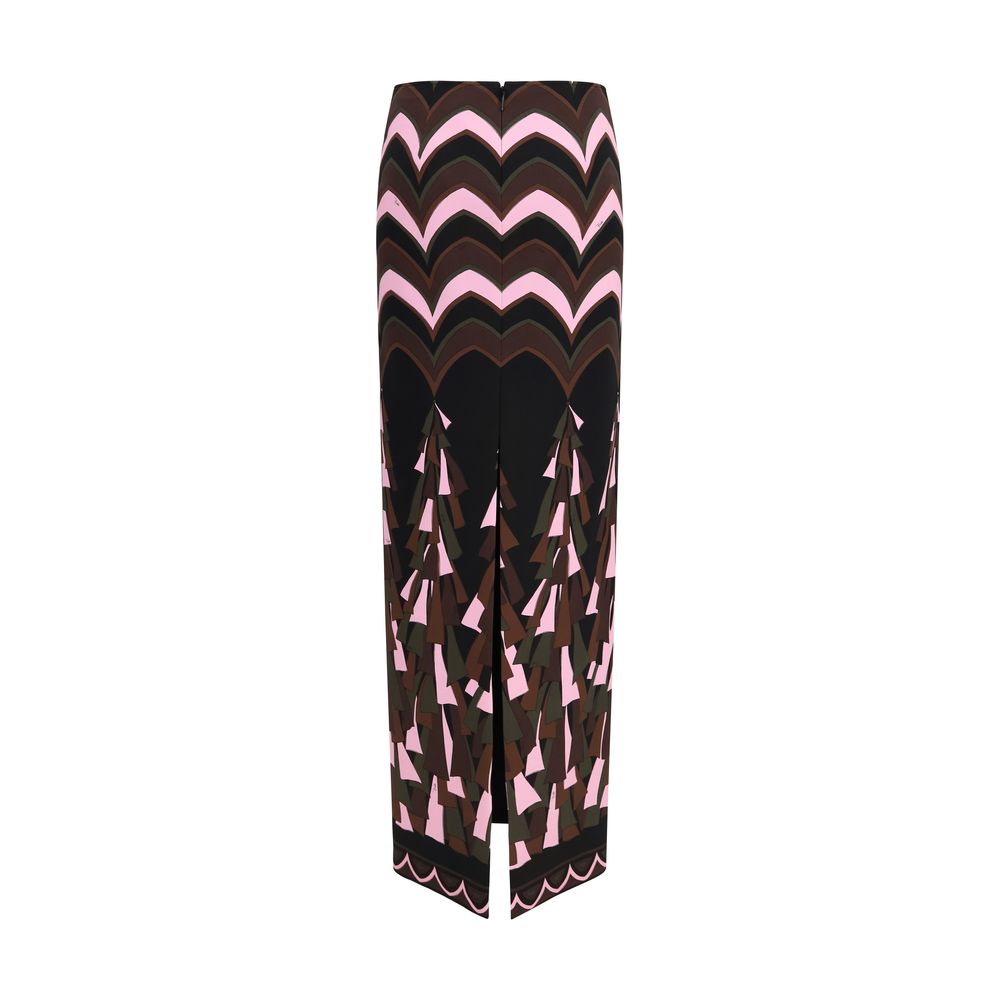 Multicolor Polyamide Long Skirt