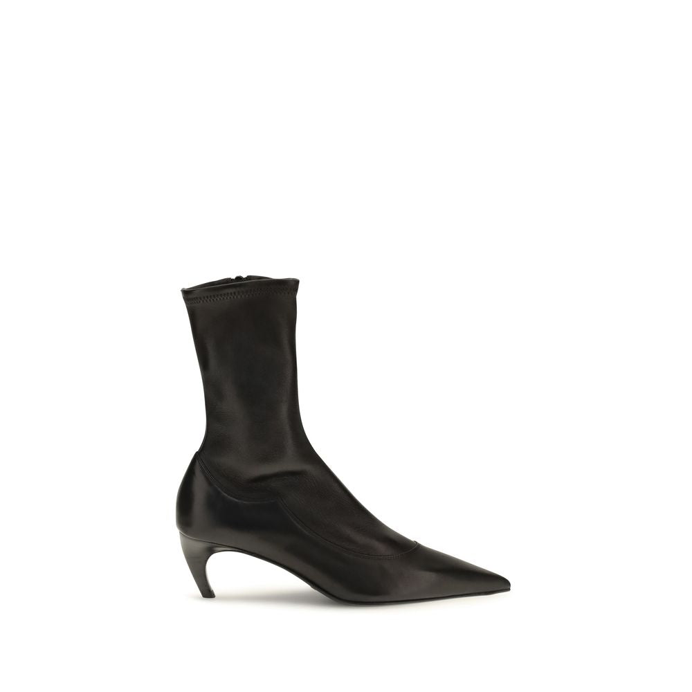 Black Calf Leather Bos Taurus Ankle Boots