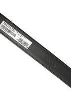 Black Classic Leather Gold Tone Buckle Belt