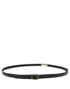 Black Leather Double Wrap Metal Buckle Belt