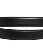 Black Leather Double Wrap Metal Buckle Belt