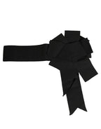 Black Cotton Wrap Around Tie Cintura Belt
