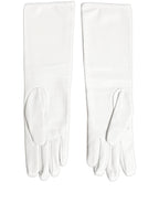 White Genuine Leather Embossed DG Logo Gloves