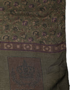 Olive Green Modal Floral Shawl Stole Scarf