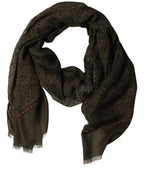 Olive Green Modal Floral Shawl Stole Scarf
