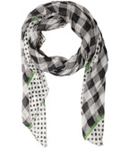 Black White Napoli Modal Check Shawl Scarf