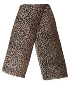 Brown Leopard Cashmere Shawl Stole Scarf