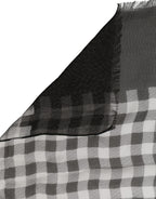 Black White Napoli Silk Gingham Shawl Scarf
