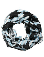 Black Blue Abstract Silk Shawl Stole Scarf