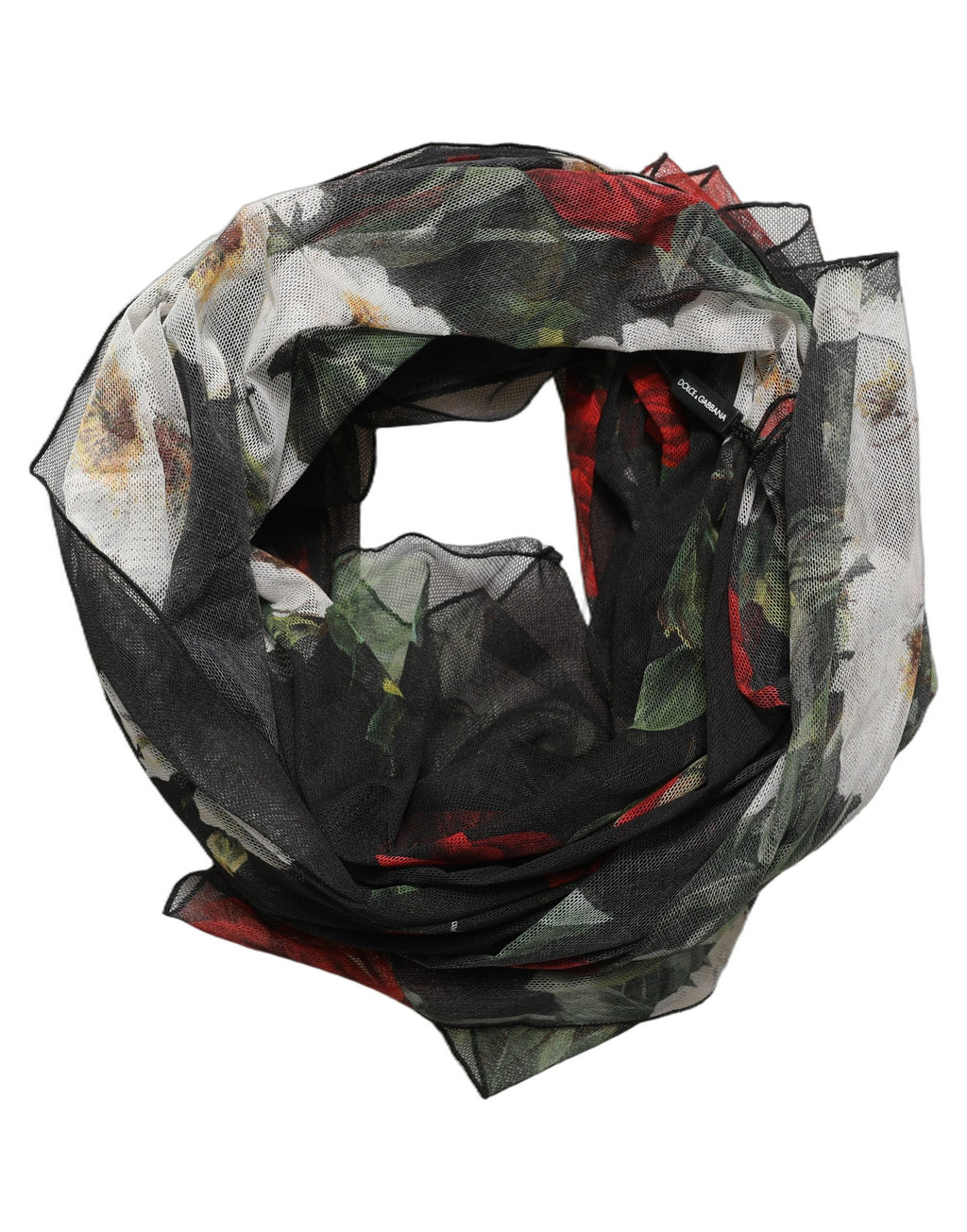Black Floral Print Cotton Shawl Stole Scarf