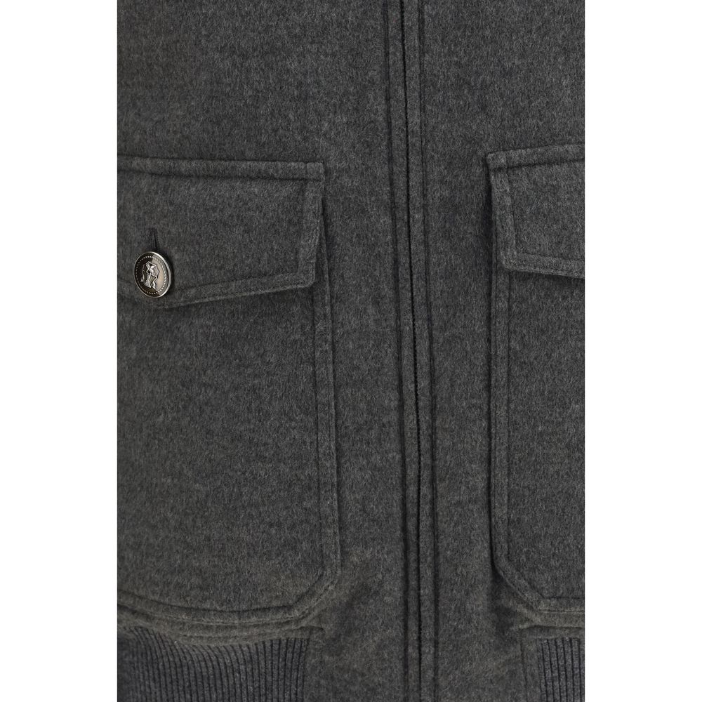 Gray Cashmere Bomber