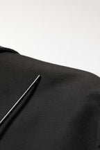 Black Embroidered Single Breasted Jacket