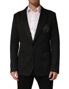 Black Embroidered Single Breasted Jacket